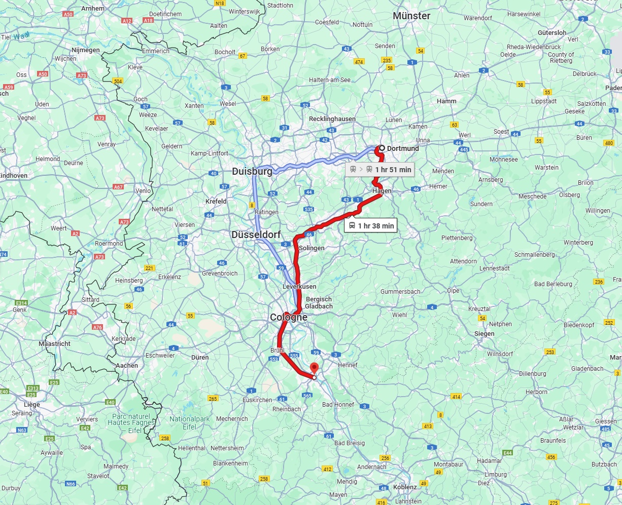 Anreise von Dortmund Zu Bonn Über 