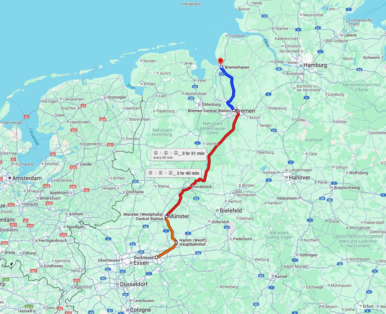 Anreise von Dortmund Zu Bremerhaven Über 