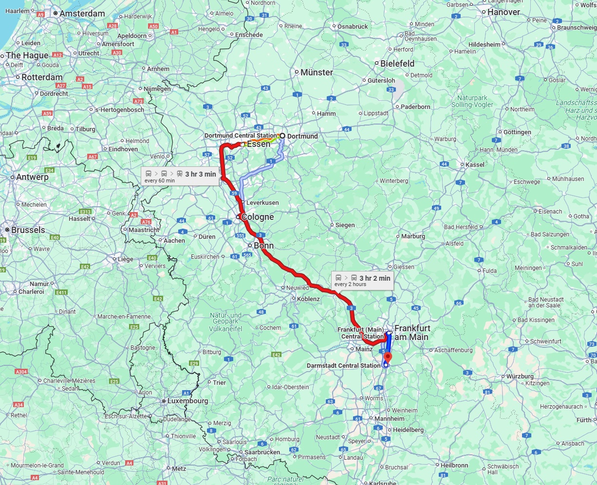 Anreise von Dortmund Zu Darmstadt Über 