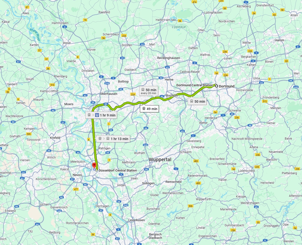 Anreise von Dortmund Zu Düsseldorf Über 