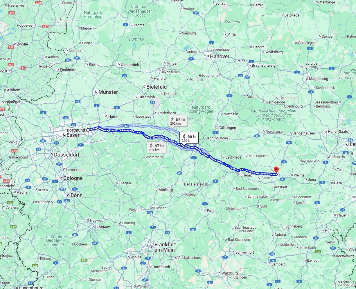 Anreise von Dortmund Zu Erfurt Über 