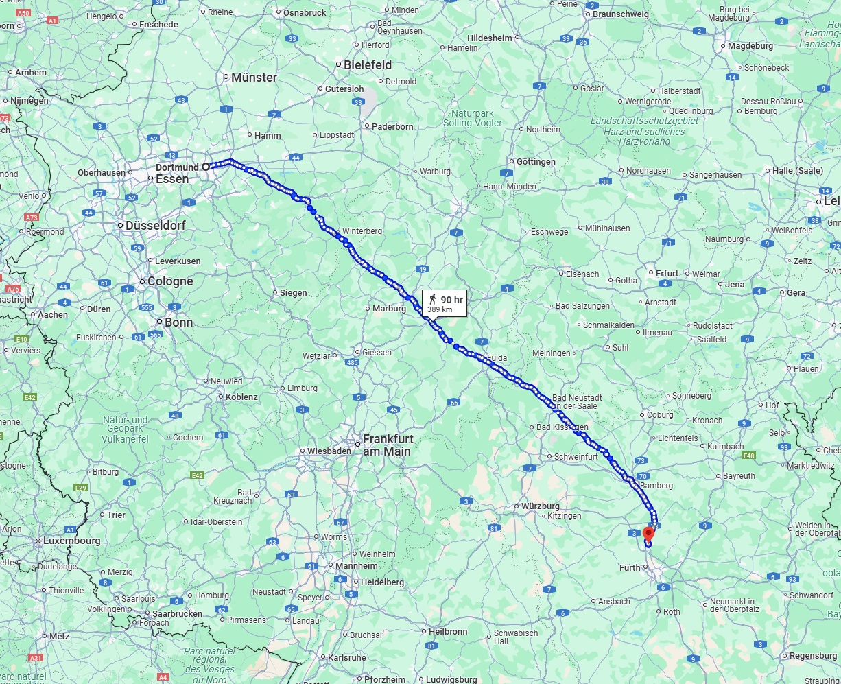 Anreise von Dortmund Zu Erlangen Über 