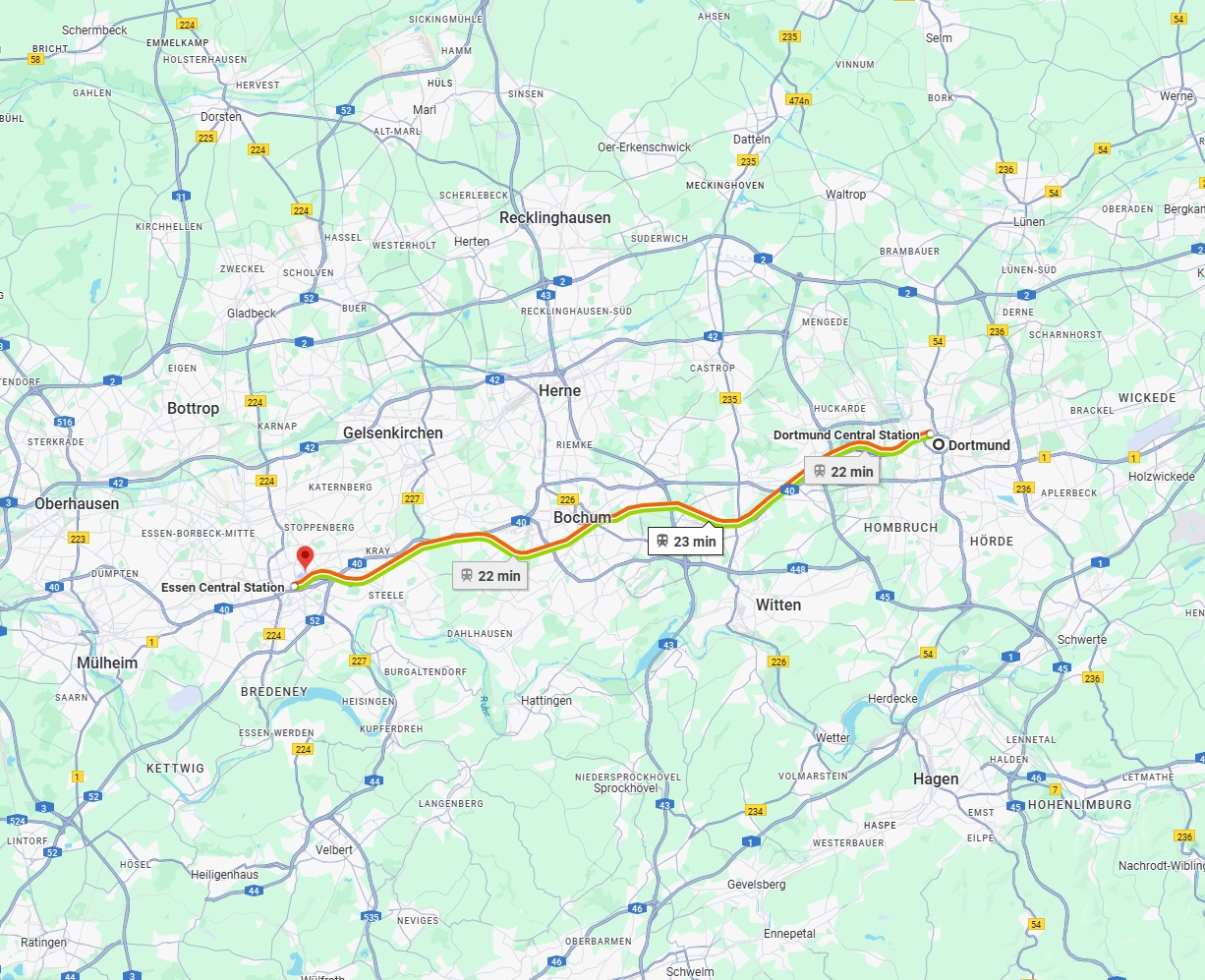 Anreise von Dortmund Zu Essen Über 