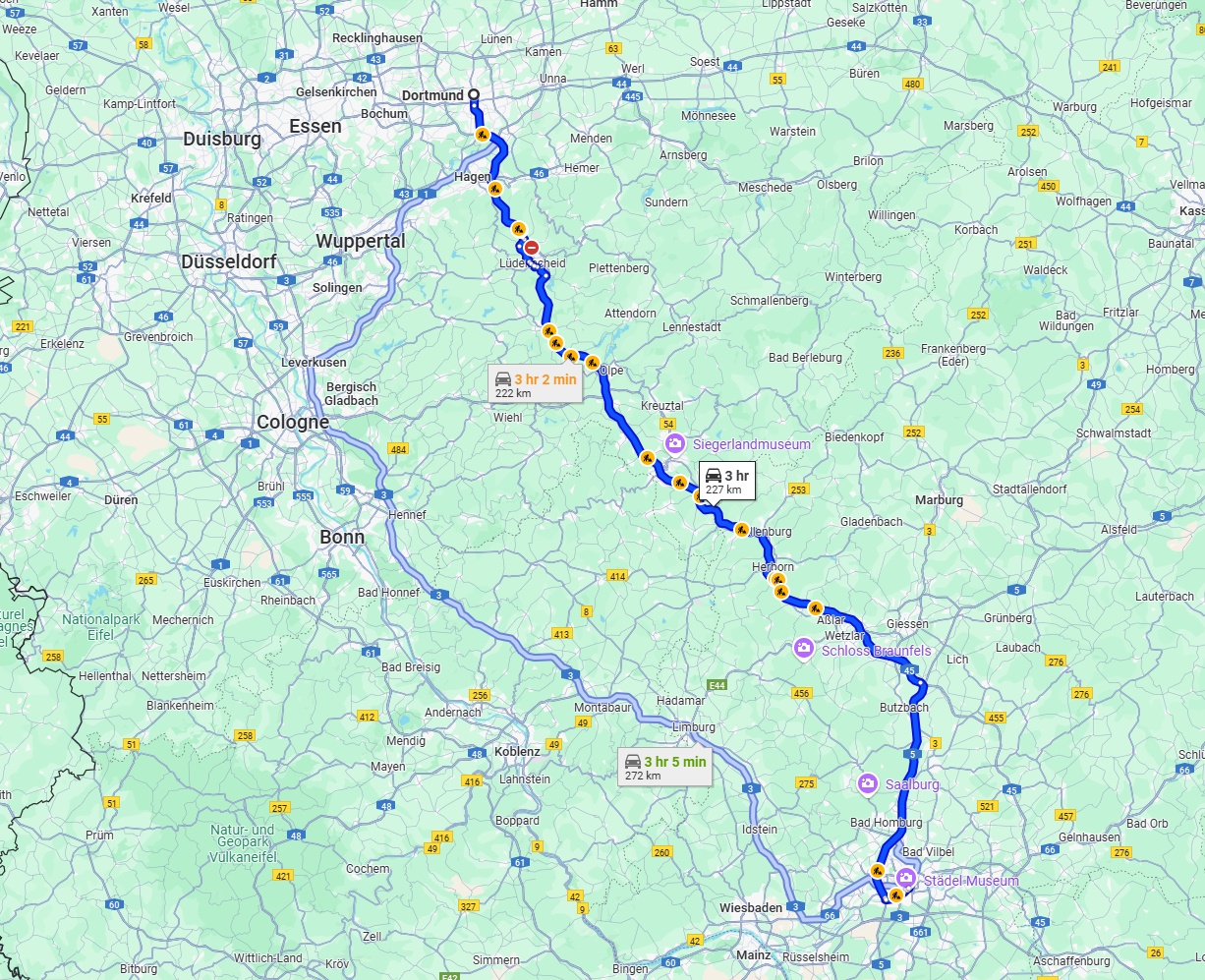 Anreise von Dortmund Zu Frankfurt am Main Über via A45