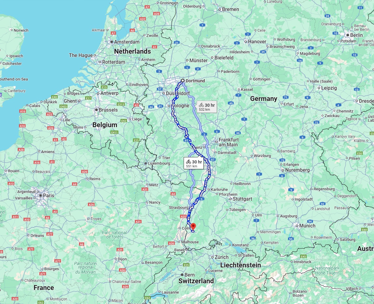 Anreise von Dortmund Zu Freiburg im Breisgau Über 