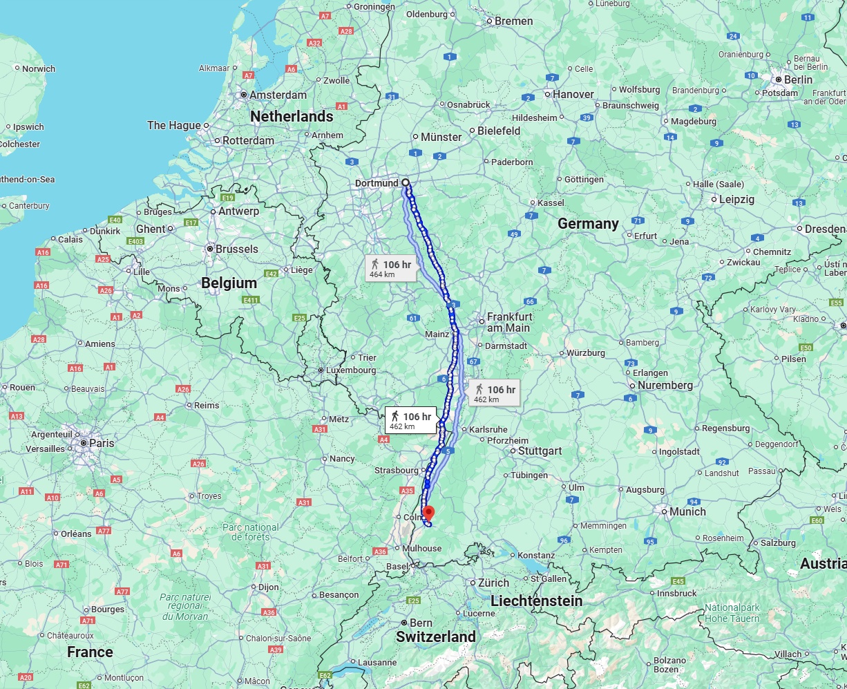 Anreise von Dortmund Zu Freiburg im Breisgau Über 