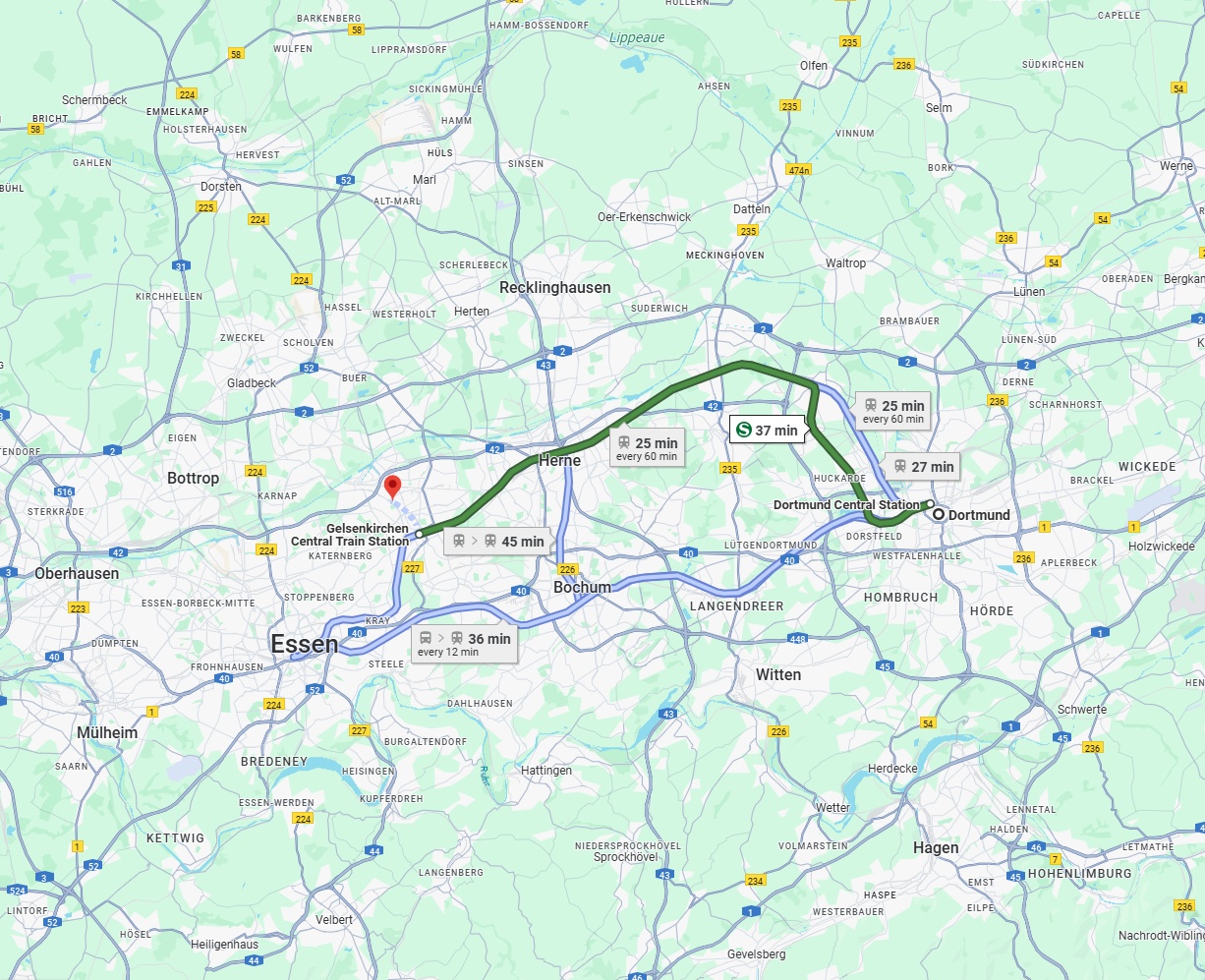 Anreise von Dortmund Zu Gelsenkirchen Über 