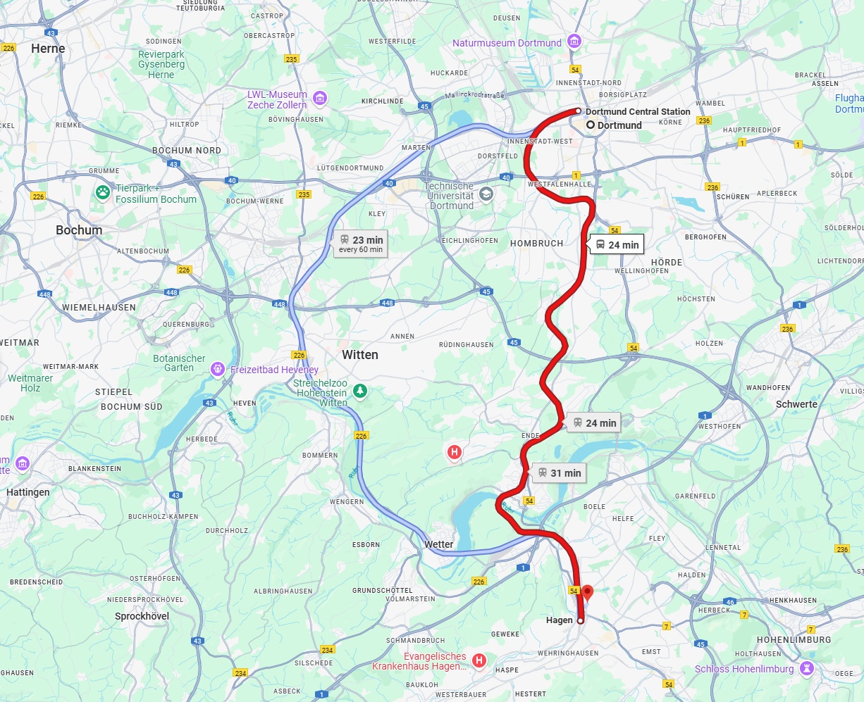 Anreise von Dortmund Zu Hagen Über 