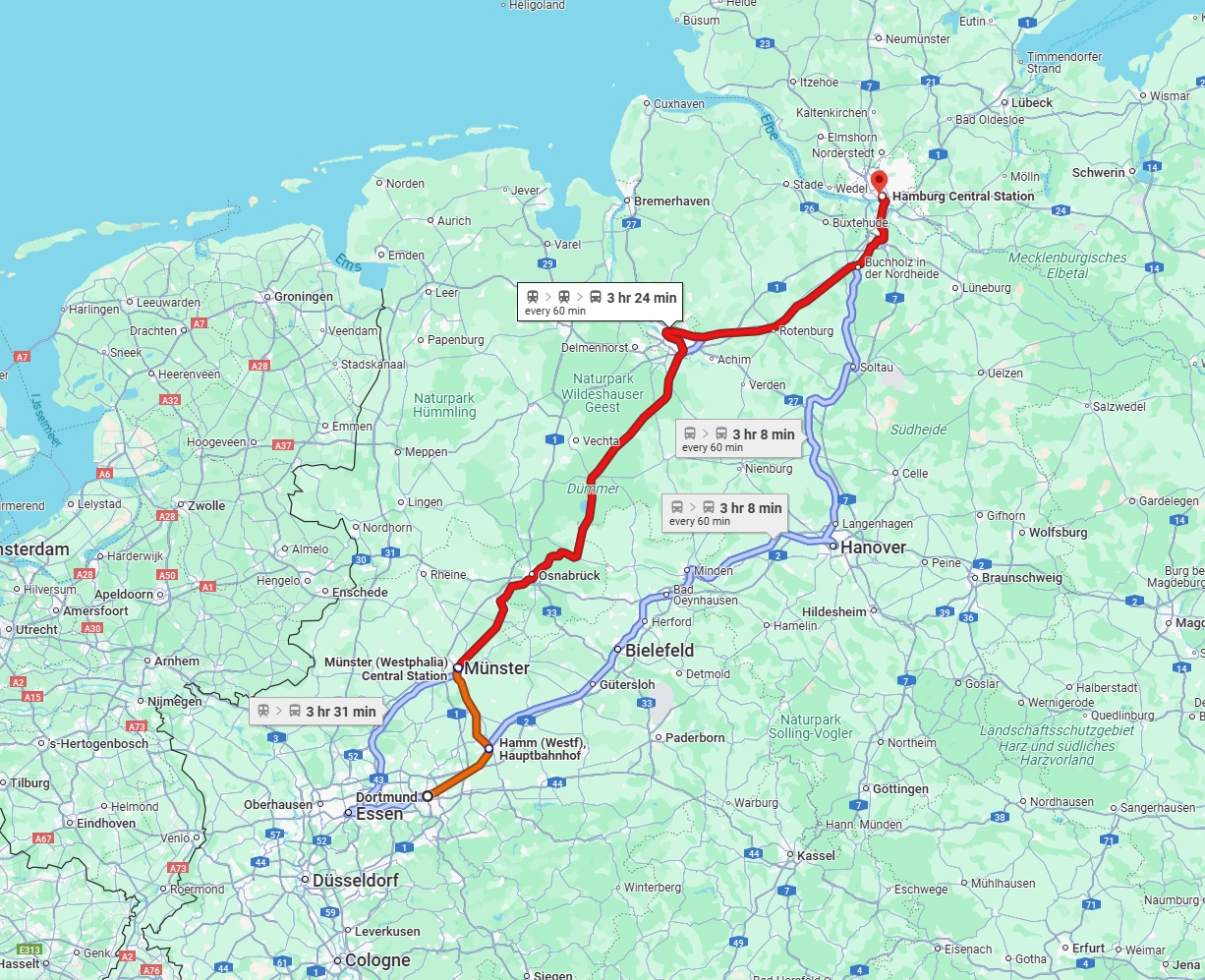 Anreise von Dortmund Zu Hamburg Über 