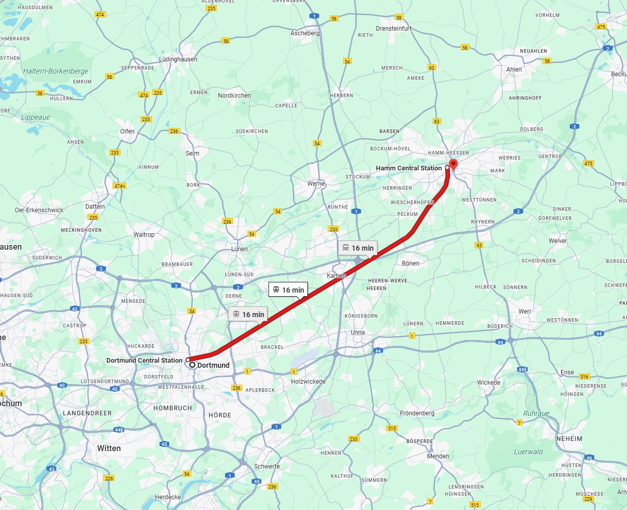 Anreise von Dortmund Zu Hamm Über 