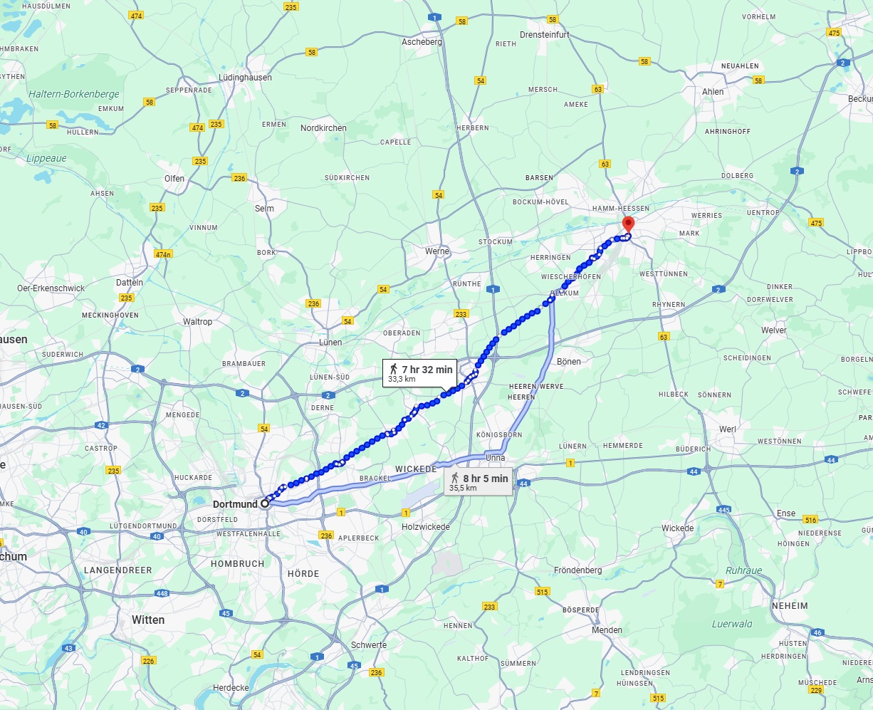 Anreise von Dortmund Zu Hamm Über 