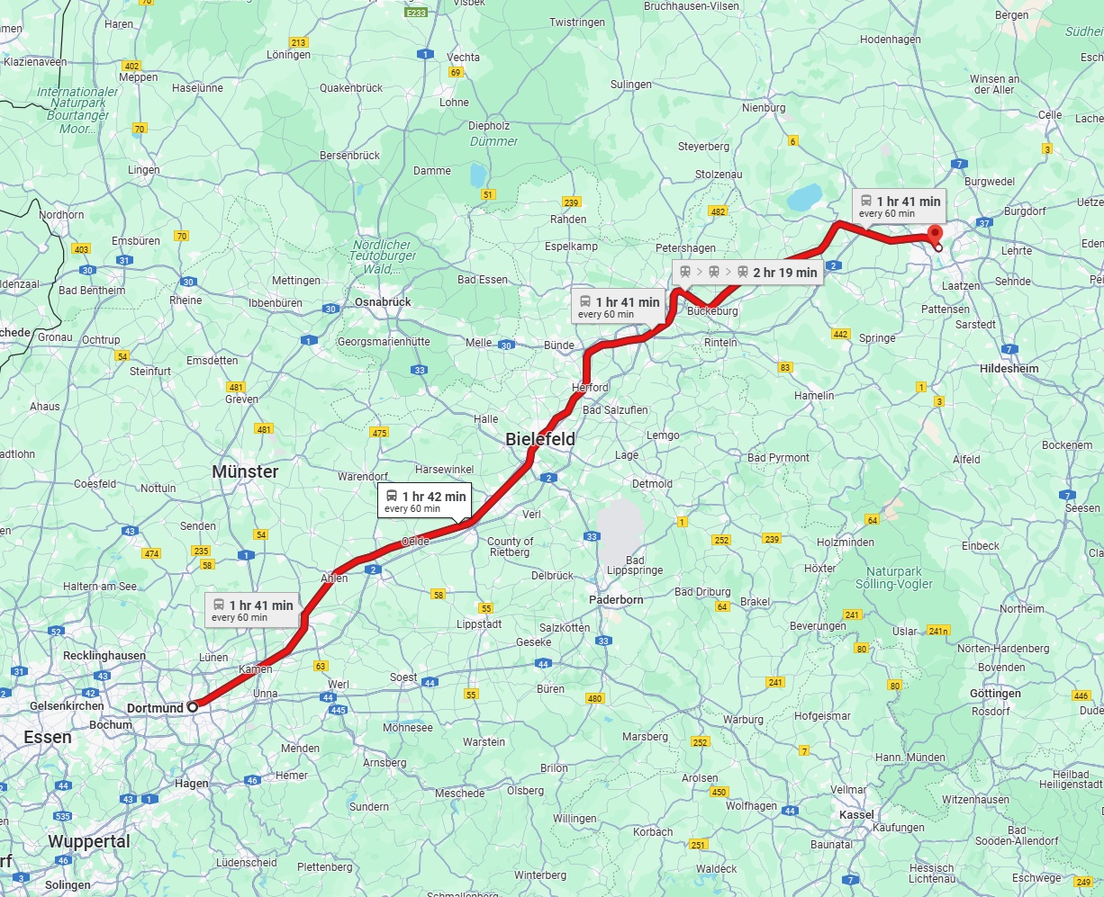 Anreise von Dortmund Zu Hannover Über 