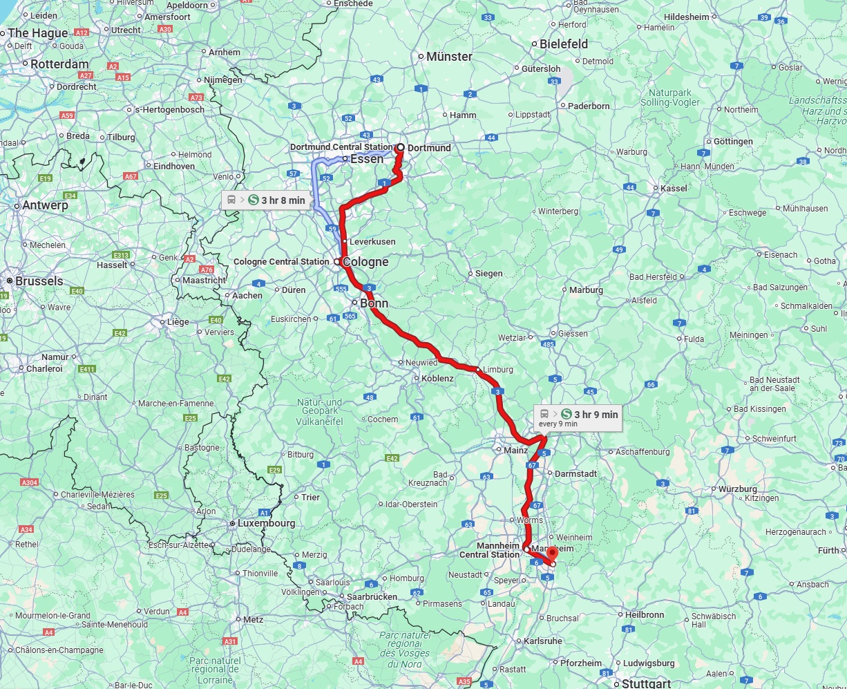 Anreise von Dortmund Zu Heidelberg Über 
