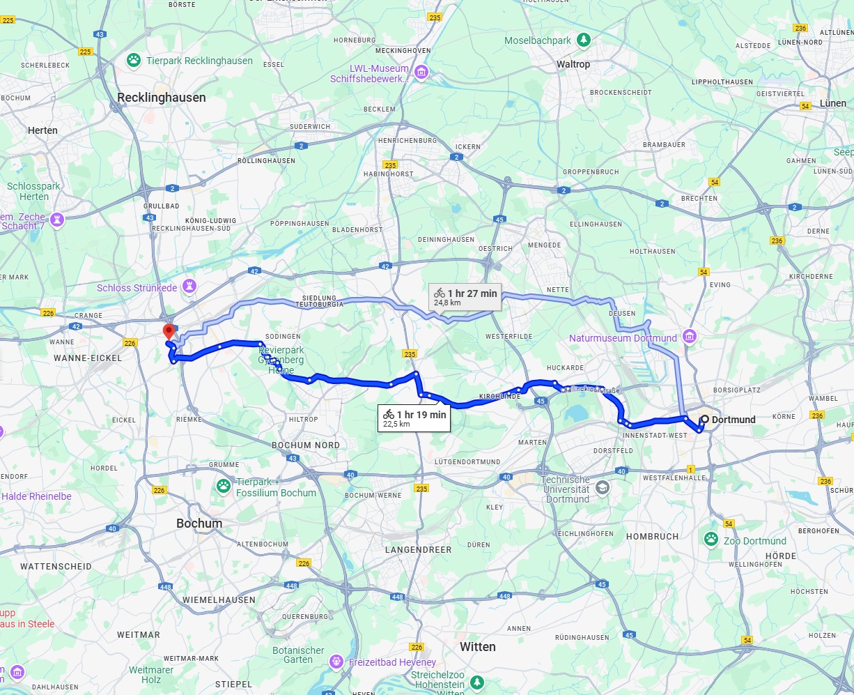 Anreise von Dortmund Zu Herne Über 