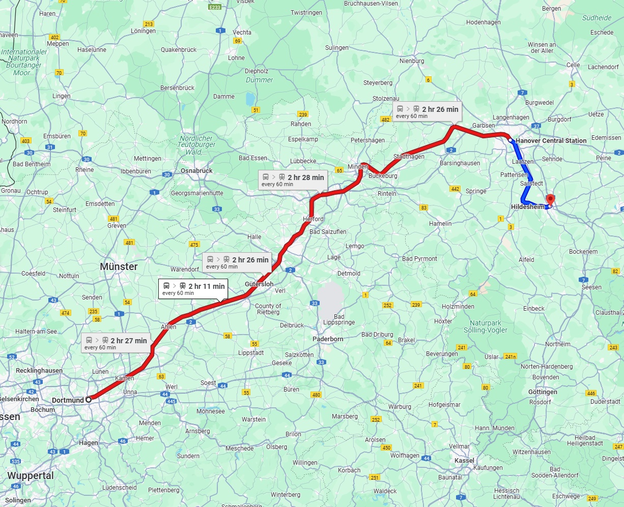 Anreise von Dortmund Zu Hildesheim Über 