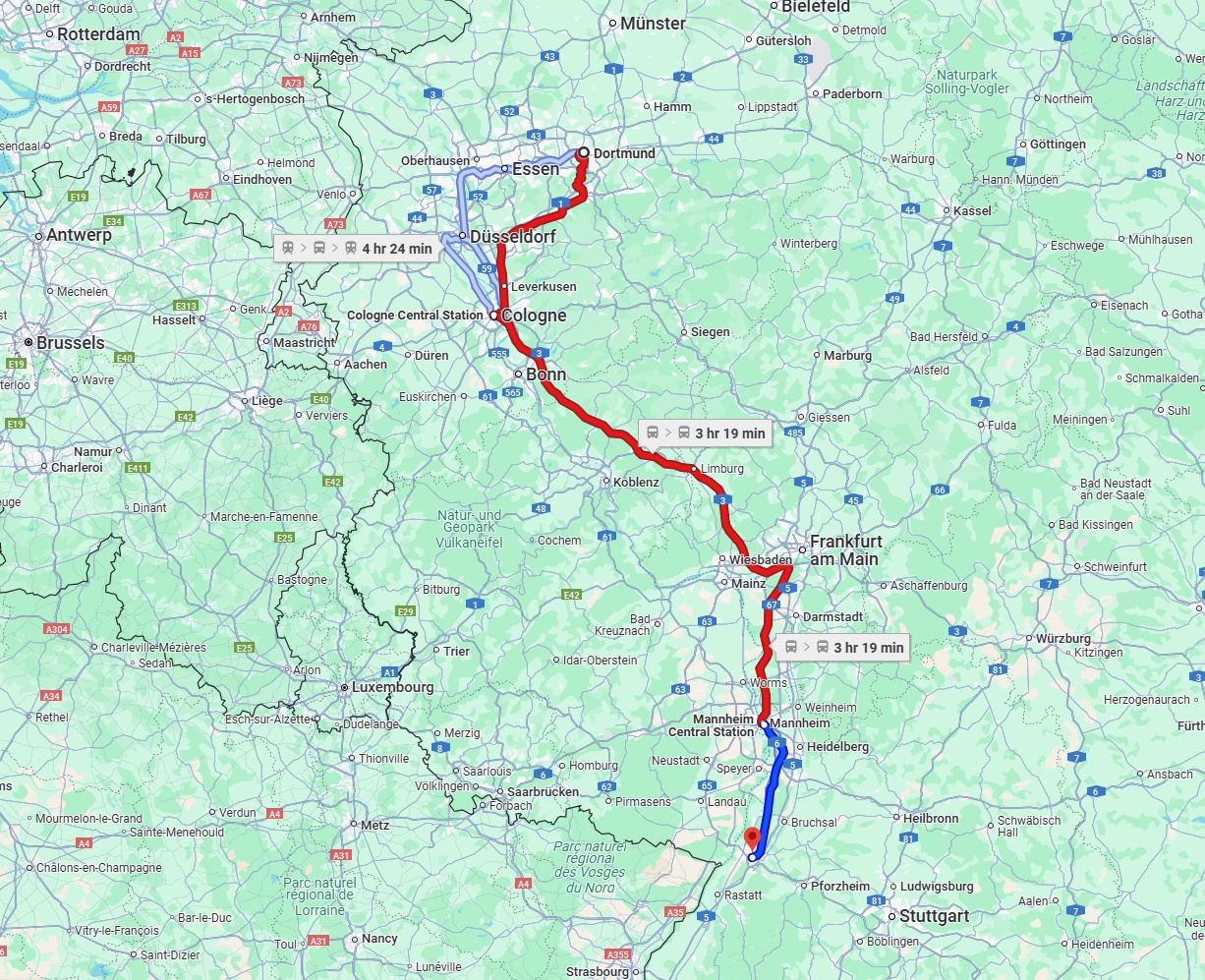 Anreise von Dortmund Zu Karlsruhe Über 