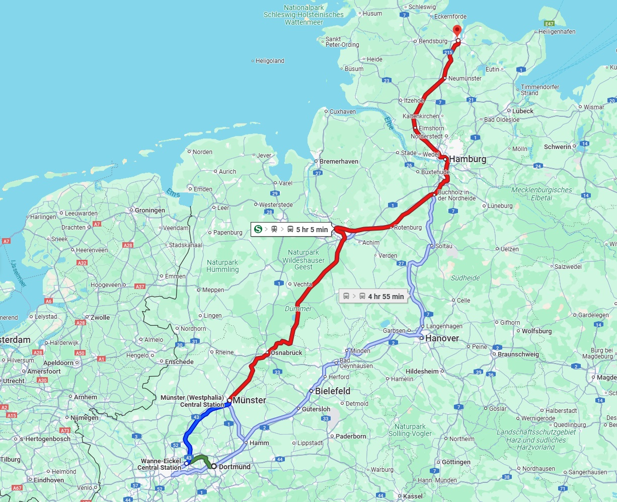 Anreise von Dortmund Zu Kiel Über 