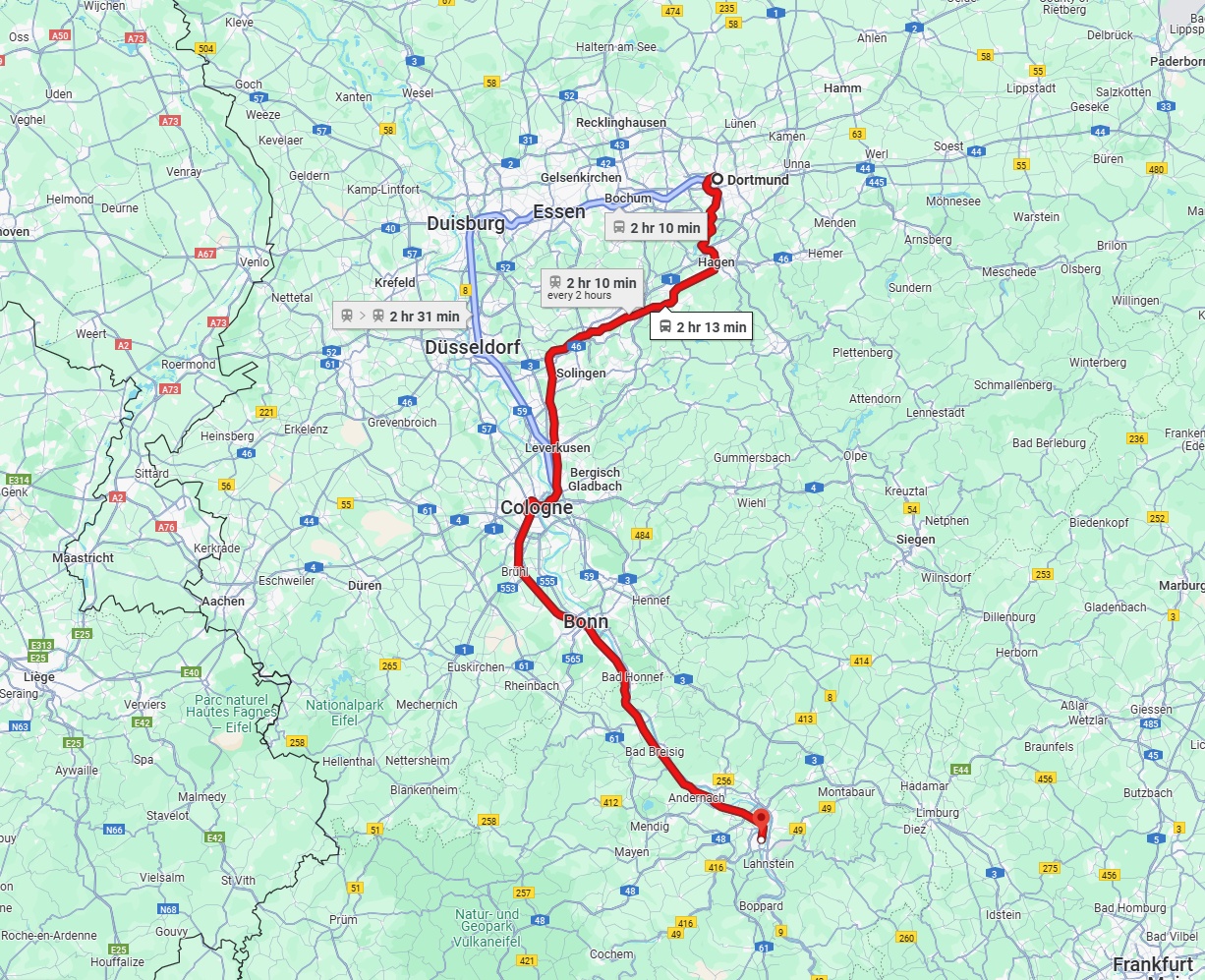 Anreise von Dortmund Zu Koblenz Über 