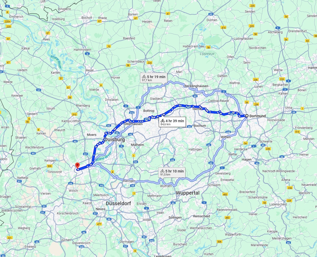 Anreise von Dortmund Zu Krefeld Über 