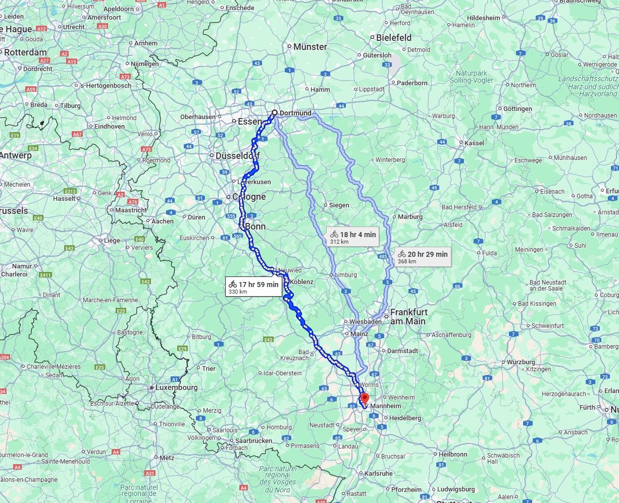 Anreise von Dortmund Zu Ludwigshafen am Rhein Über 