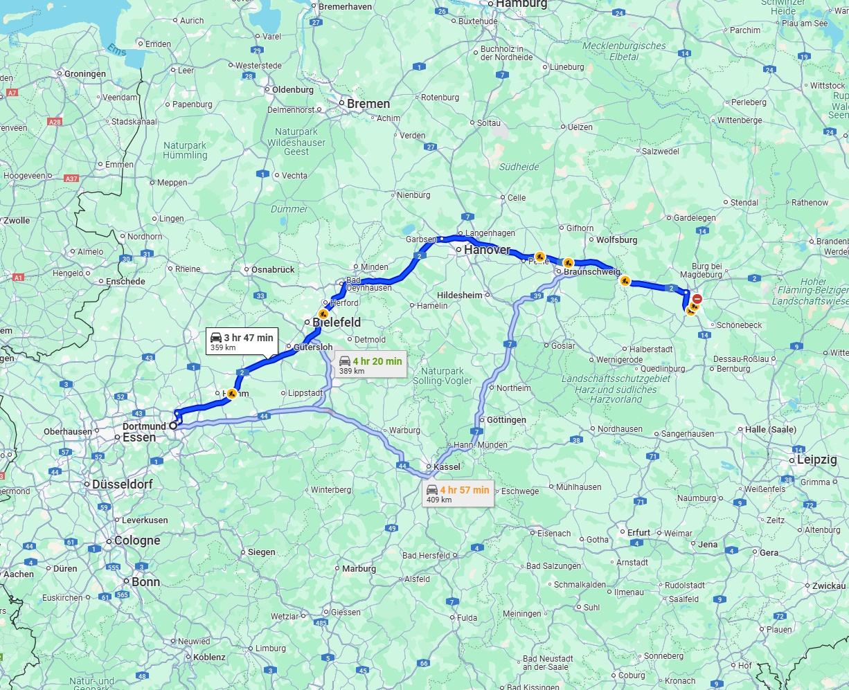 Anreise von Dortmund Zu Magdeburg Über via A2