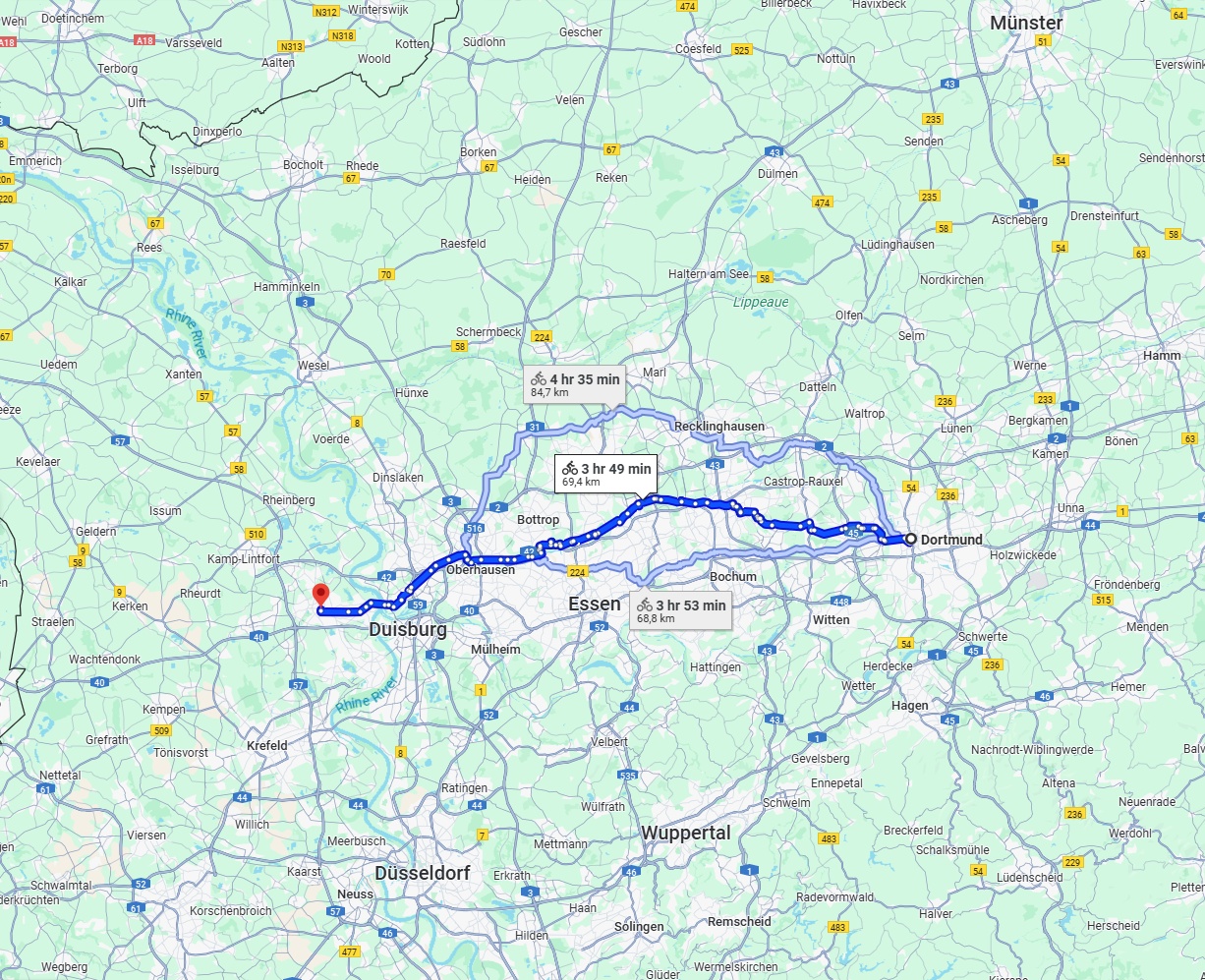 Anreise von Dortmund Zu Moers Über 