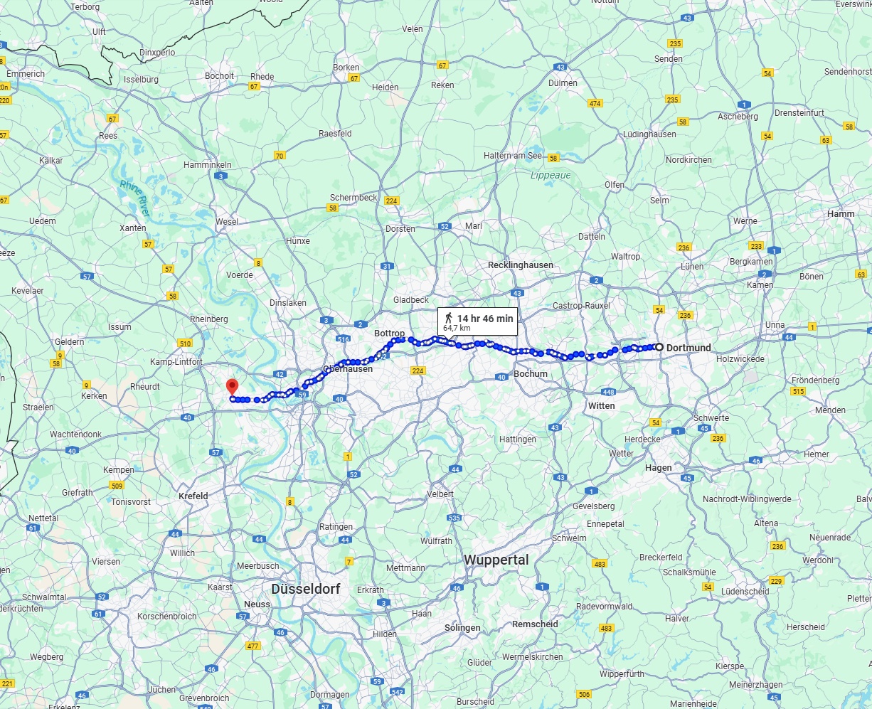 Anreise von Dortmund Zu Moers Über 