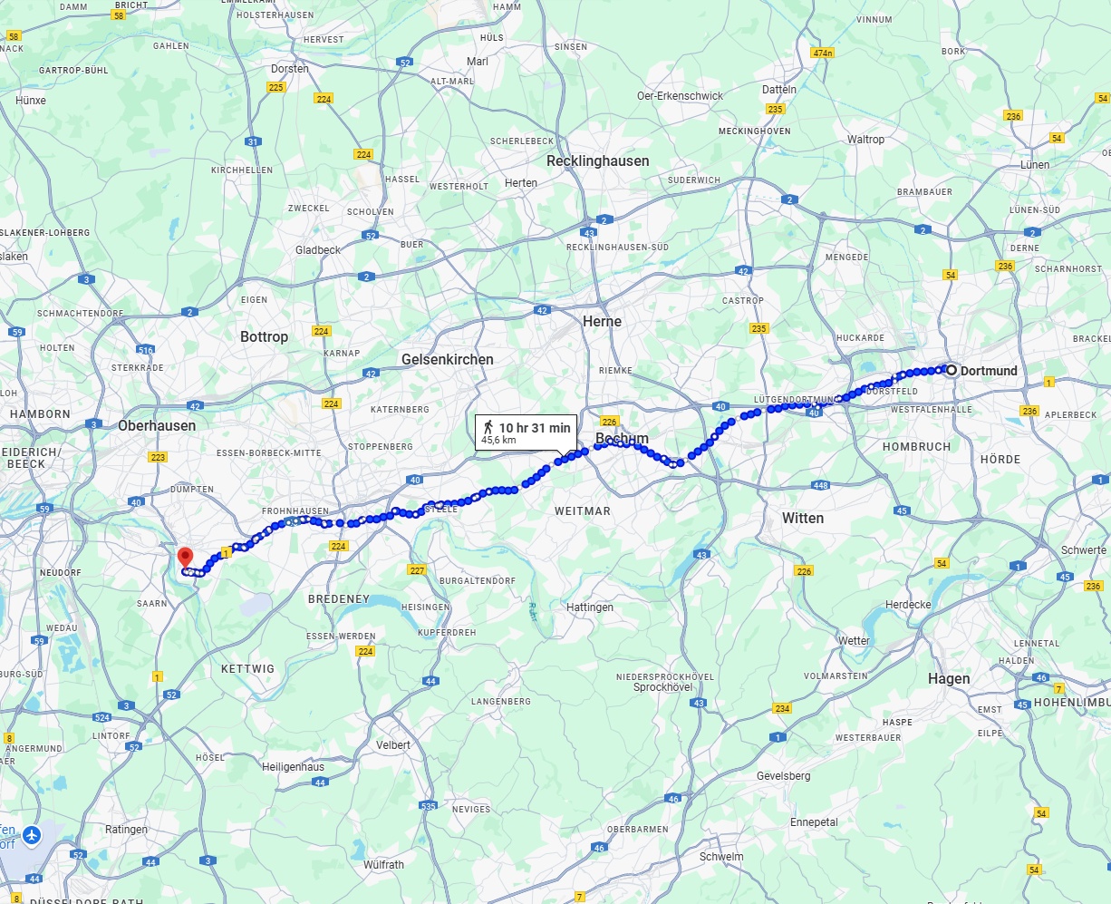 Anreise von Dortmund Zu Mülheim an der Ruhr Über 