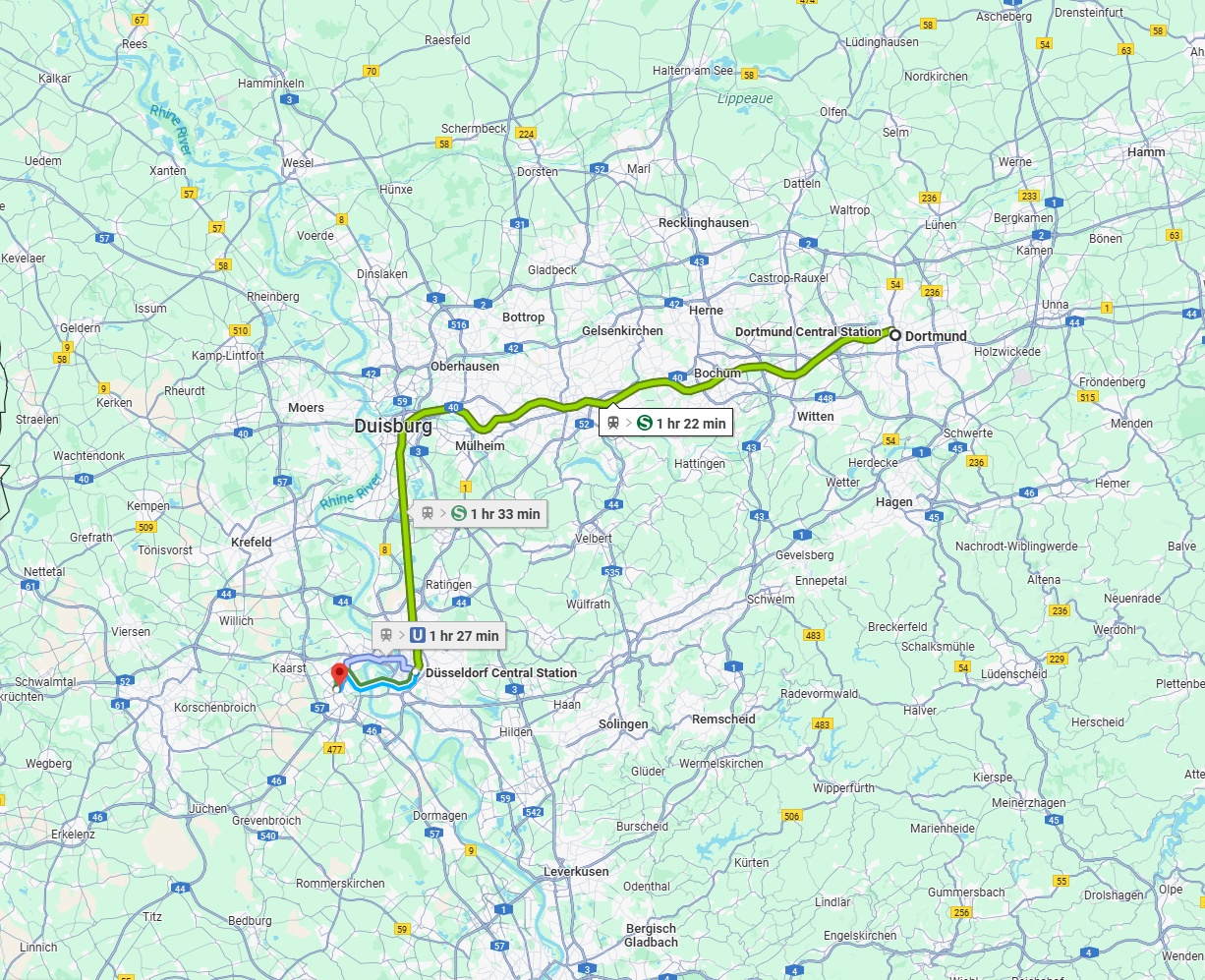 Anreise von Dortmund Zu Neuss Über 