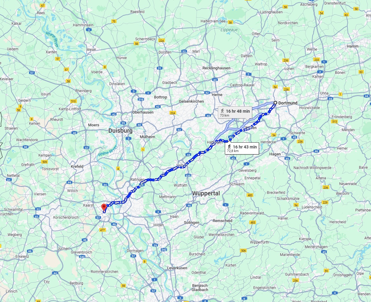 Anreise von Dortmund Zu Neuss Über 