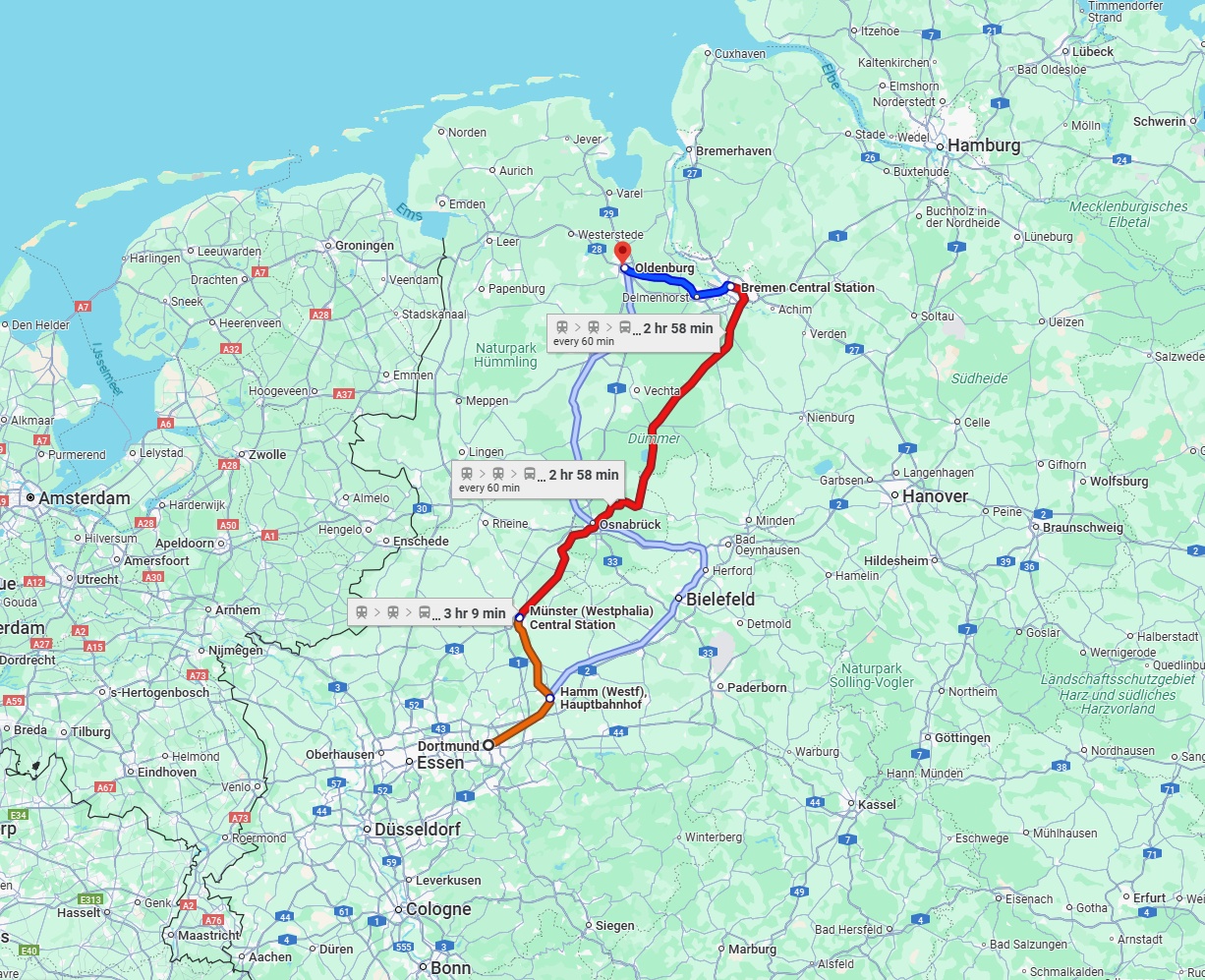 Anreise von Dortmund Zu Oldenburg Über 