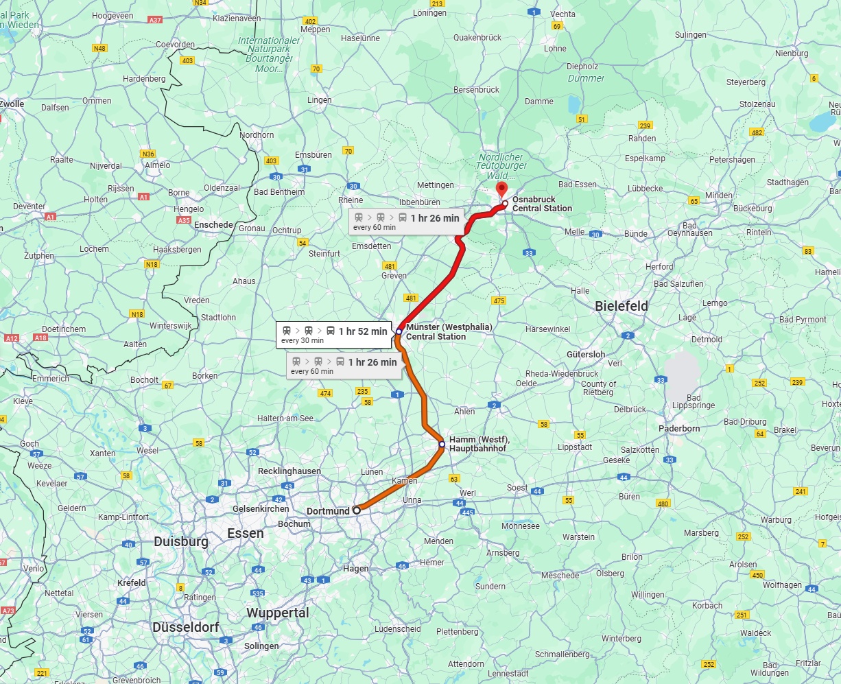 Anreise von Dortmund Zu Osnabrück Über 