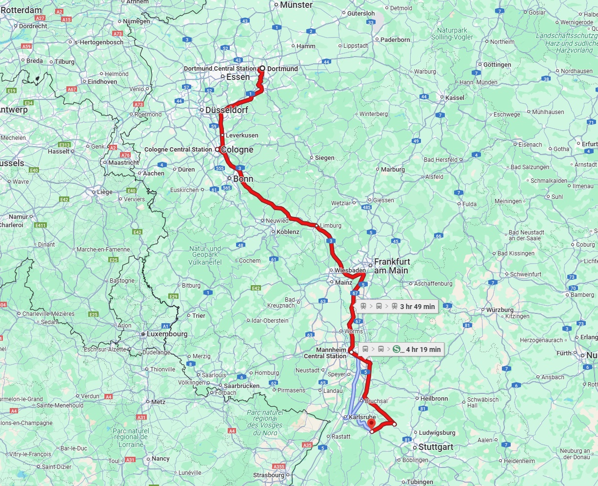 Anreise von Dortmund Zu Pforzheim Über 