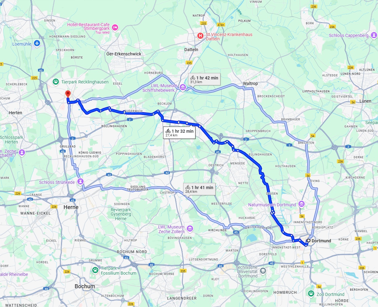 Anreise von Dortmund Zu Recklinghausen Über 