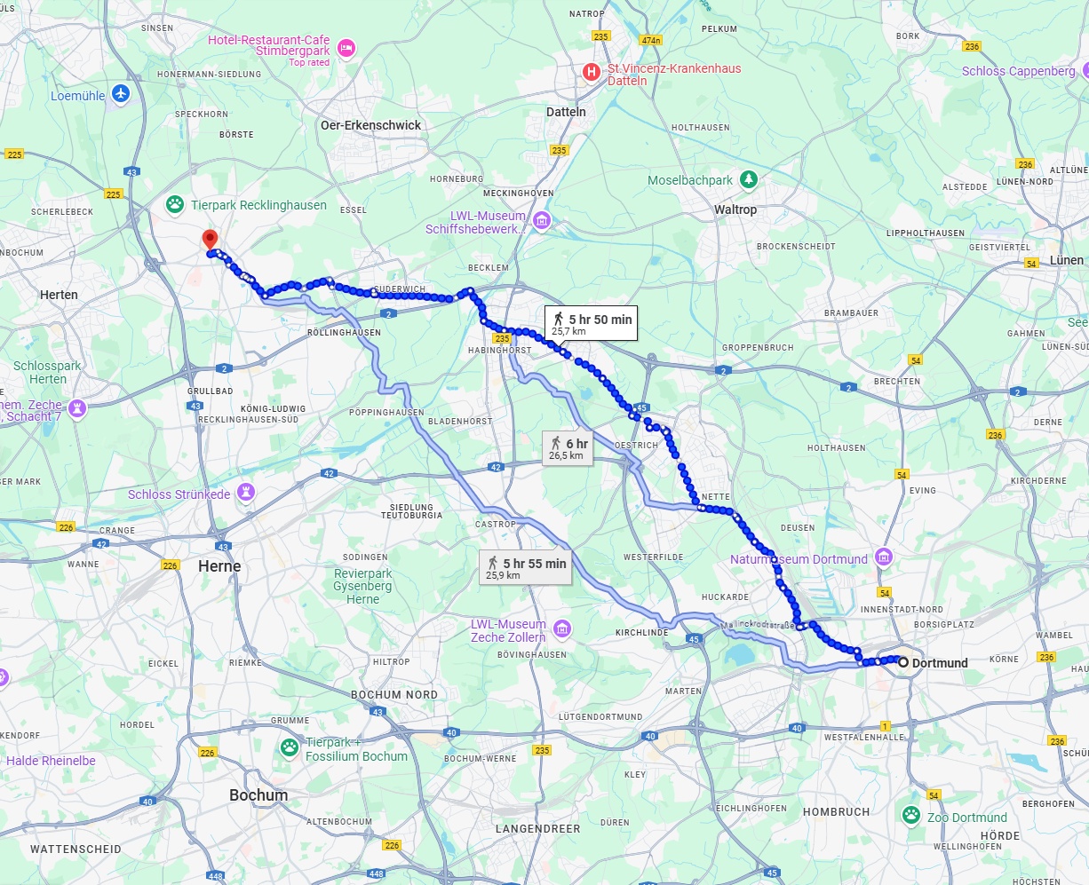 Anreise von Dortmund Zu Recklinghausen Über 