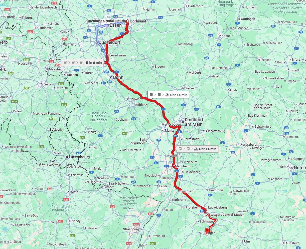 Anreise von Dortmund Zu Reutlingen Über 