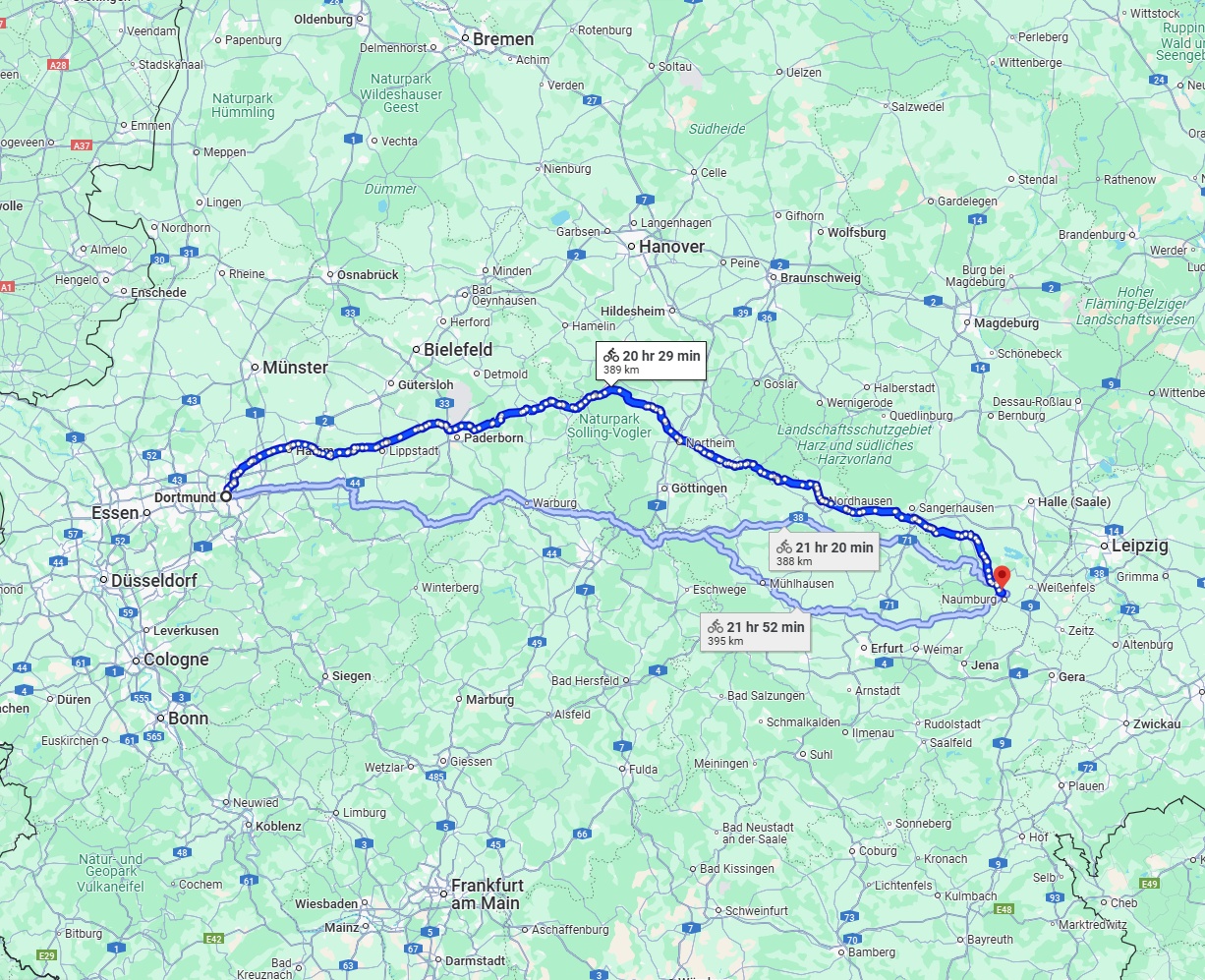 Anreise von Dortmund Zu Saale Über 