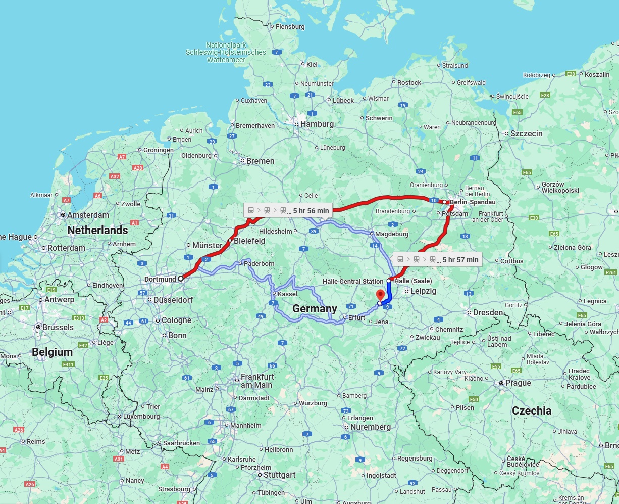 Anreise von Dortmund Zu Saale Über 