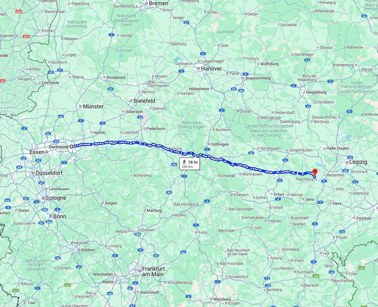 Anreise von Dortmund Zu Saale Über 