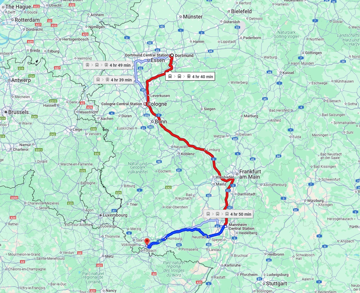 Anreise von Dortmund Zu Saarbrücken Über 