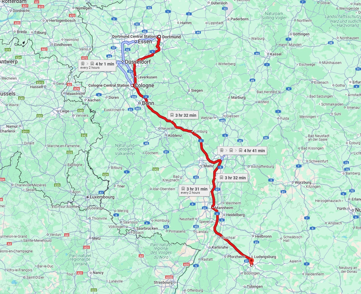 Anreise von Dortmund Zu Stuttgart Über 