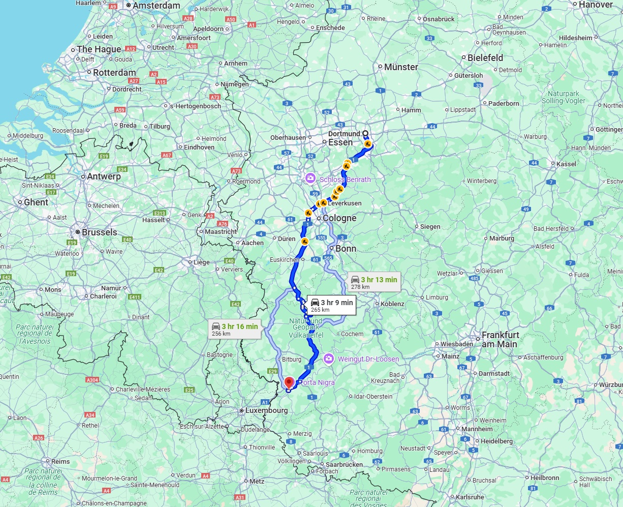 Anreise von Dortmund Zu Trier Über via A1