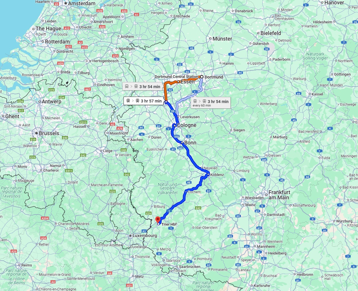 Anreise von Dortmund Zu Trier Über 