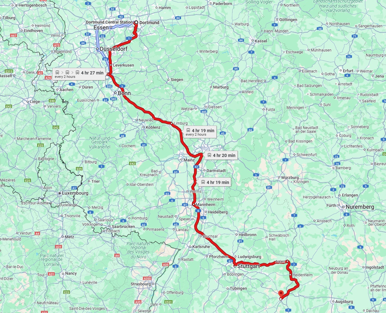 Anreise von Dortmund Zu Ulm Über 