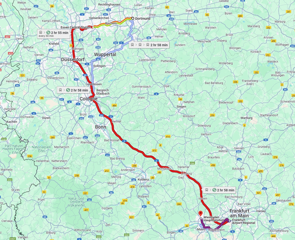 Anreise von Dortmund Zu Wiesbaden Über 