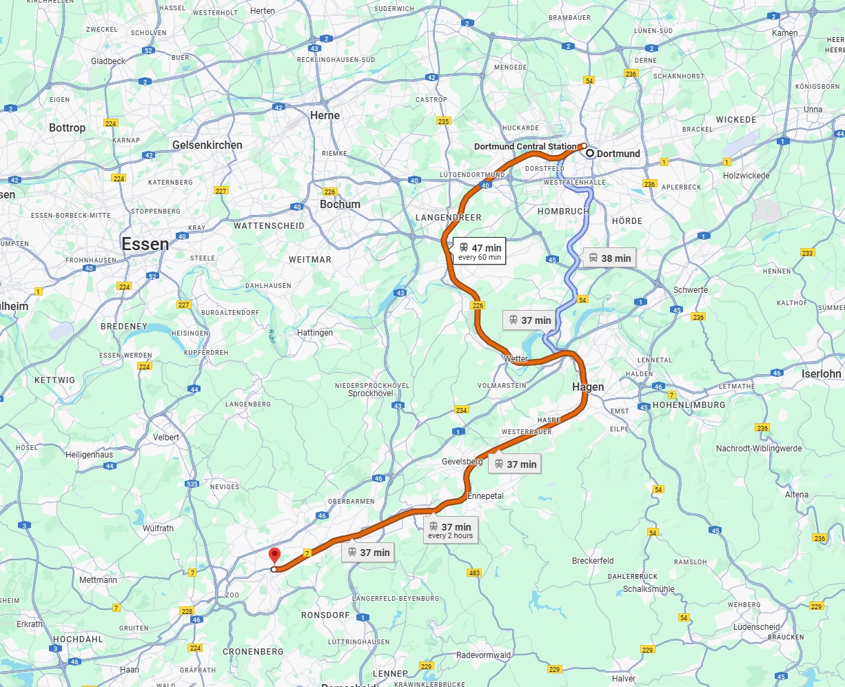 Anreise von Dortmund Zu Wuppertal Über 
